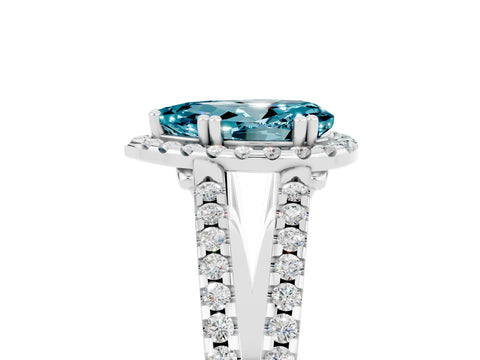 White gold Pear Cut Blue Topaz Halo Split Shank Engagement Ring_17