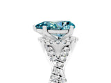 White gold Pear Cut Blue Topaz  Halo Twist Band Solitaire Prong Setting Ring_29