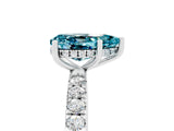 White gold Pear Cut Blue Topaz Pave Band Solitaire Ring with Four-Prong Setting_41