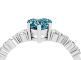 White gold Pear Cut Blue Topaz Scattered Round Accent Ring with Prong Setting_40