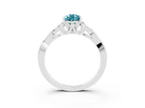White gold Pear Cut Blue Topaz Solitaire Celtic Knot Ring with Four-Prong Setting_15