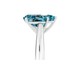 White gold Pear Cut Blue Topaz Solitaire Engagement Ring with Cathedral Setting and Four-Prong Mount_35