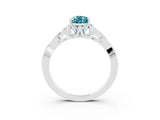 White gold Pear Cut Blue Topaz Solitaire Engagement Ring with Celtic Knot Band and Four-Prong Setting_3