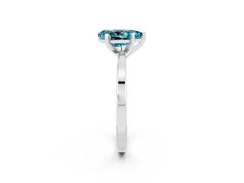White gold Pear Cut Blue Topaz Solitaire Engagement Ring with Classic Band and Four-Prong Setting_38