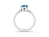 White gold Pear Cut Blue Topaz Solitaire Engagement Ring with Classic Band and Four-Prong Setting_39