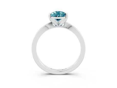 White gold Pear Cut Blue Topaz Solitaire Engagement Ring with Classic Band and Four-Prong Setting_39
