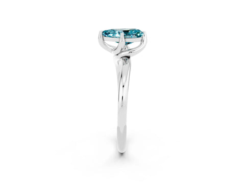 White gold Pear Cut Blue Topaz Solitaire Engagement Ring with Four-Prong Setting and Classic Band_14