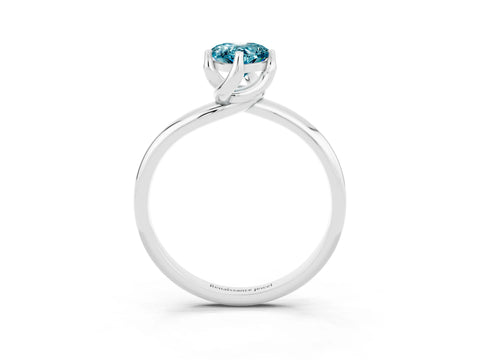 White gold Pear Cut Blue Topaz Solitaire Engagement Ring with Four-Prong Setting and Classic Band_15