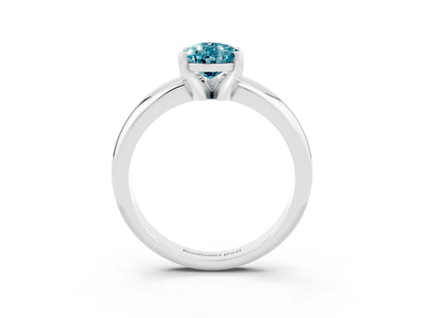 White gold Pear Cut Blue Topaz Solitaire Engagement Ring with Round Band and Four-Prong Setting_22
