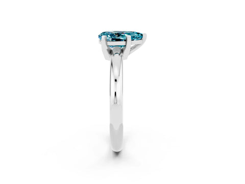 White gold Pear Cut Blue Topaz Solitaire Engagement Ring with Round Band and Four-Prong Setting_26