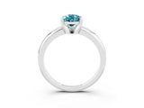 White gold Pear Cut Blue Topaz Solitaire Engagement Ring with Round Band and Four-Prong Setting_27