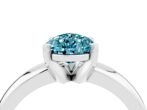White gold Pear Cut Blue Topaz Solitaire Engagement Ring with Round Band and Four-Prong Setting_28