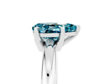 White gold Pear Cut Blue Topaz Solitaire Engagement Ring with Round Band and Four-Prong Setting_29