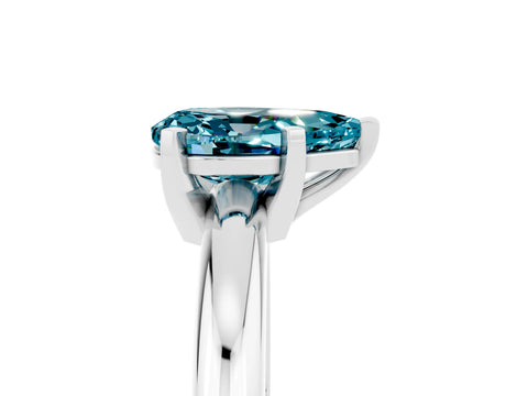 White gold Pear Cut Blue Topaz Solitaire Engagement Ring with Round Band and Four-Prong Setting_29