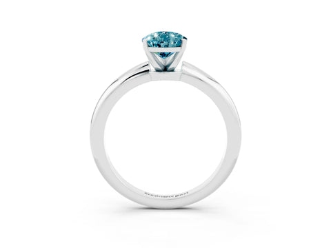 White gold Pear Cut Blue Topaz Solitaire Ring with Six-Prong Setting and Classic Band_15