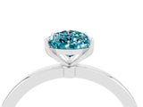 White gold Pear Cut Blue Topaz Solitaire Ring with Thin Band and Prong Setting_16