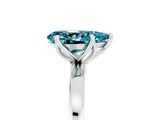 White gold Pear Cut Blue Topaz Solitaire Ring with Thin Band and Prong Setting_17