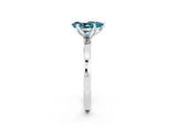White gold Pear Cut Blue Topaz Solitaire Ring with Thin Band and Prong Setting_38