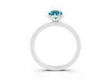 White gold Pear Cut Blue Topaz Solitaire Ring with Thin Band and Prong Setting_39