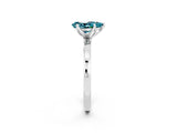 White gold Pear Cut Blue Topaz Solitaire Ring with Thin Band and Prong Setting_50
