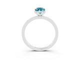 White gold Pear Cut Blue Topaz Solitaire Ring with Thin Band and Prong Setting_51