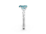 White gold Pear Cut Blue Topaz Solitaire Twist Band Prong Setting Ring_86