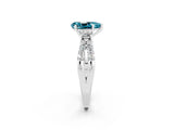 White gold Pear Cut Blue Topaz Three-Stone Ring with Pavé Split Shank and Four-Prong Setting_14