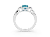 White gold Pear Cut Blue Topaz Three-Stone Ring with Pavé Split Shank and Four-Prong Setting_15
