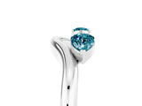 White gold Pear Cut Blue Topaz Two-Stone Open Band Ring with Prong Setting_11