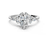 White gold Pear Cut Brilliant Diamond Solitaire Ring with Pear Side Stones and Four-Prong Setting_12