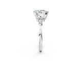 White gold Pear Cut Brilliant Diamond Solitaire Ring with Pear Side Stones and Four-Prong Setting_14