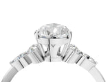 White gold Pear Cut Brilliant Diamond Solitaire Ring with Pear Side Stones and Four-Prong Setting_16