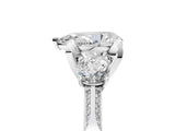 White gold Pear Cut Brilliant Three-Stone Diamond Ring with Pavé Band and Four-Prong Setting_12
