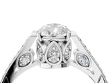 White gold Pear Cut Cathedral Pave Diamond Engagement Ring with Six-Prong Setting_24