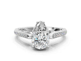 White gold Pear Cut Cathedral Pave Diamond Engagement Ring with Six-Prong Setting_32