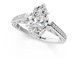 White gold Pear Cut Cathedral Pave Diamond Engagement Ring with Six-Prong Setting_32