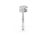 White gold Pear Cut Cathedral Pave Diamond Engagement Ring with Six-Prong Setting_33
