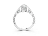 White gold Pear Cut Cathedral Pave Diamond Engagement Ring with Six-Prong Setting_34