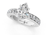 White gold Pear Cut Channel Set Diamond Engagement Ring with Four-Prong Setting_244
