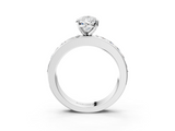 White gold Pear Cut Channel Set Diamond Engagement Ring with Four-Prong Setting_246