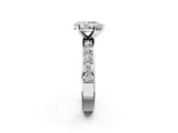 White gold Pear Cut Channel Set Diamond Engagement Ring with Four-Prong Setting_251