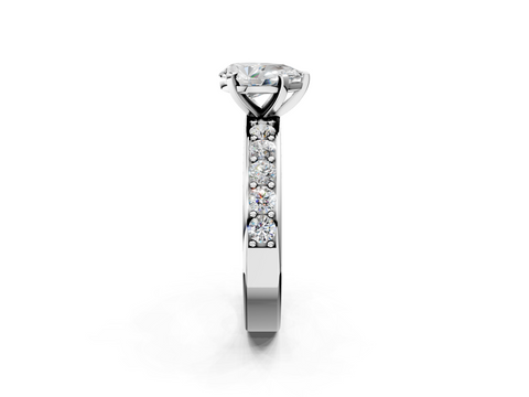 White gold Pear Cut Channel Set Diamond Engagement Ring with Four-Prong Setting_251