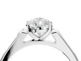 White gold Pear Cut Channel Set Solitaire Engagement Ring with Four-Prong Setting_219