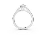 White gold Pear Cut Channel Set Solitaire Engagement Ring with Four-Prong Setting_230