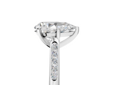 White gold Pear Cut Channel Set Solitaire Engagement Ring with Four-Prong Setting_232
