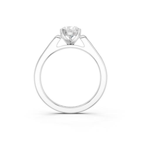 White gold Pear Cut Channel Set Solitaire Engagement Ring with Four-Prong Setting_97
