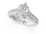 White gold Pear Cut Channel Set Solitaire Engagement Ring with Prong Setting_59