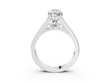 White gold Pear Cut Channel Set Solitaire Engagement Ring with Prong Setting_61