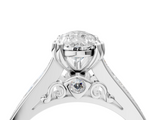 White gold Pear Cut Channel Set Solitaire Engagement Ring with Prong Setting_62