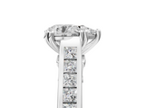 White gold Pear Cut Channel Set Solitaire Engagement Ring with Prong Setting_63